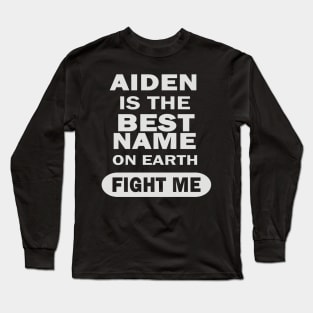 Aiden boy name name birthday birth Long Sleeve T-Shirt